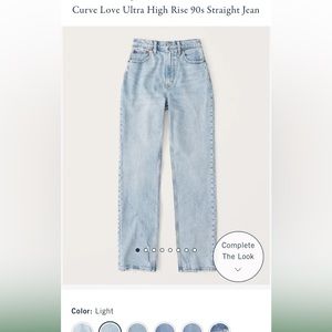 Abercrombie and Fitch Curve Love ultra high rise 90s straight jean